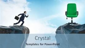  Presentation with people promotion - Slide deck having business-people-competing-for-promotion and a light blue colored foreground