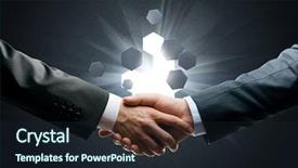  Presentation with handshake - Theme consisting of business people concept of trustworthy background and a wine colored foreground