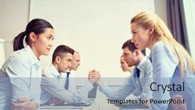  Presentation with wrestling - Audience pleasing PPT theme consisting of business people crisis and confrontation backdrop and a light blue colored foreground
