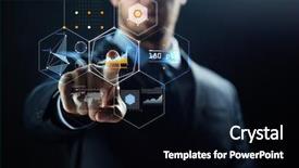  Presentation with virtual technology - Slides having business people cyberspace and future background and a black colored foreground