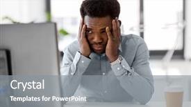  Presentation with african american business - Amazing slide set having business people deadline and technology backdrop and a gray colored foreground