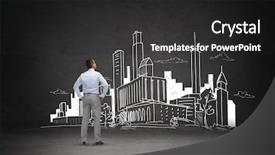  Presentation with drawing architecture - Amazing PPT layouts having business people development and architecture backdrop and a  colored foreground