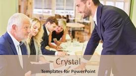  Presentation with joint - PPT layouts with business-people-discuss-and-negotiate background and a lemonade colored foreground