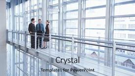  Presentation with railing - Cool new PPT theme with wearing stylish black wide-brim backdrop and a tawny brown colored foreground