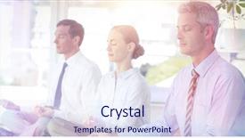  Presentation with yoga - PPT layouts enhanced with woman meditating lotus position - business people doing yoga background and a sky blue colored foreground