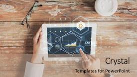  Presentation with economic - Amazing PPT theme having business people economics statistics backdrop and a coral colored foreground