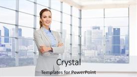  Presentation with young business people - Audience pleasing presentation consisting of business people and education concept backdrop and a lemonade colored foreground