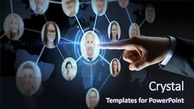  Presentation with virtual hand - PPT layouts consisting of business people employment headhunting background and a wine colored foreground