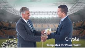  Presentation with corruption - Audience pleasing slide deck consisting of business people exchanging money backdrop and a  colored foreground