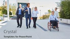  Presentation with multicultural - Presentation theme with business-people-from-the-multicultural background and a light gray colored foreground