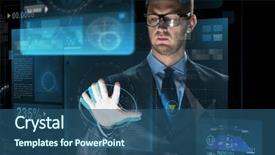  Presentation with virtual technology - PPT layouts with business people future technology background and a ocean colored foreground