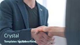  Presentation with business and politics handshake - Cool new presentation with business-people-greeting-each backdrop and a ocean colored foreground