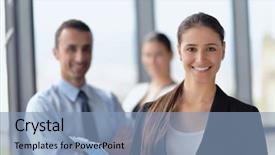  Presentation with team group - Slide deck enhanced with  background and a  colored foreground