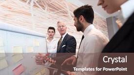  Presentation with task - Theme featuring business people group brainstorming on meeting and businessman presenting ideas and projects on flipboard to senior ceo manager boss giving task and projects to employees background and a violet colored foreground