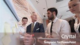  Presentation with task - Presentation theme having business people group brainstorming on meeting and businessman presenting ideas and projects on flipboard to senior ceo manager boss giving task and projects to employees background and a violet colored foreground