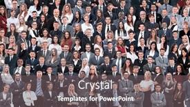  Presentation with people collage - PPT theme enhanced with business-people-group-collage-background background and a gray colored foreground