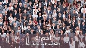  Presentation with people collage - Presentation theme consisting of business-people-group-collage-background background and a gray colored foreground