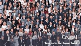  Presentation with people collage - Slide set with business-people-group-collage-background background and a dark gray colored foreground