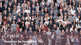  Presentation with people collage - Slides enhanced with business-people-group-collage-background background and a violet colored foreground