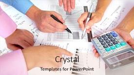  Presentation with group - Audience pleasing presentation theme consisting of business people group hands working backdrop and a lemonade colored foreground