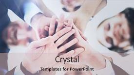  Presentation with business partner people joining hand - Amazing slides having business people group joining hands backdrop and a  colored foreground