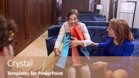  Presentation with hotel business - Colorful presentation enhanced with business-people-having-a-good backdrop and a coral colored foreground