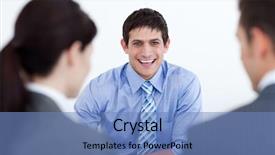  Presentation with 30 60 90 job interview - Audience pleasing presentation theme consisting of business people having a job backdrop and a  colored foreground