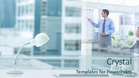  Presentation with composite - Beautiful PPT layouts featuring business people having a meeting backdrop and a light blue colored foreground