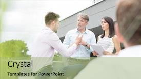  Presentation with mentoring - Presentation with business people having an argument background and a mint green colored foreground