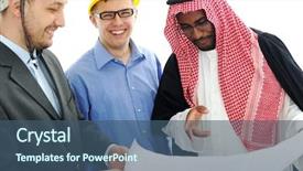 Presentation with middle east - Colorful PPT theme enhanced with business people having consultanting backdrop and a  colored foreground