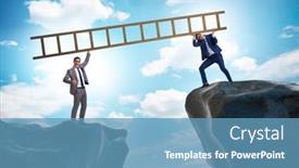  Presentation with helping - Slides consisting of business-people-helping-to-go background and a teal colored foreground