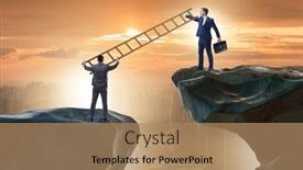  Presentation with helping - Slides consisting of business-people-helping-to-go background and a coral colored foreground