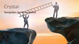  Presentation with helping - PPT theme with business-people-helping-to-go background and a lemonade colored foreground