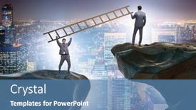  Presentation with helping - Presentation theme having business-people-helping-to-go background and a teal colored foreground