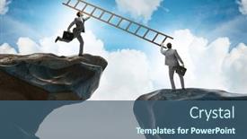  Presentation with helping - Slide set having business-people-helping-to-go background and a ocean colored foreground