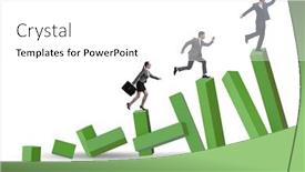  Presentation with economy - PPT theme consisting of business-people-in-a-collapsing background and a white colored foreground