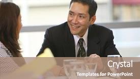  Presentation with board meeting - Audience pleasing PPT layouts consisting of business people in board room meeting backdrop and a coral colored foreground