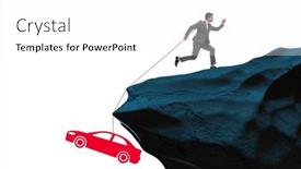  Presentation with loan car - PPT layouts consisting of business-people-in-car-loan background and a white colored foreground