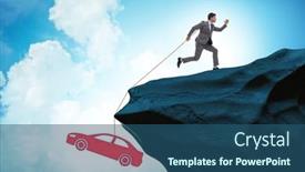  Presentation with business loan - Slides featuring business-people-in-car-loan background and a ocean colored foreground