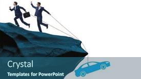  Presentation with loan car - Theme enhanced with business-people-in-car-loan background and a ocean colored foreground