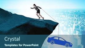  Presentation with loan car - Presentation having business-people-in-car-loan background and a ocean colored foreground