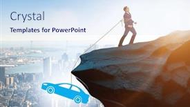  Presentation with business loan - Slides having business-people-in-car-loan background and a sky blue colored foreground