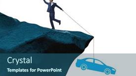  Presentation with loan car - Theme having business-people-in-car-loan background and a ocean colored foreground