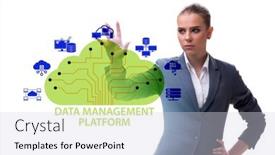  Presentation with data management - Slides featuring business-people-in-data-management background and a lemonade colored foreground