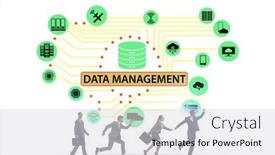  Presentation with data management - PPT layouts having business-people-in-data-management background and a light gray colored foreground