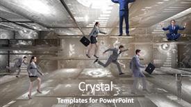  Presentation with data management - Amazing presentation design having business people in data management backdrop and a  colored foreground