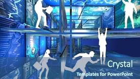  Presentation with data management - Presentation enhanced with business people in data management background and a  colored foreground