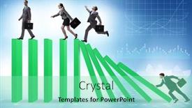  Presentation with domino - Presentation consisting of business-people-in-domino-effect background and a seafoam green colored foreground