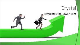  Presentation with business growth - Slide deck having business-people-in-economic-growth background and a  colored foreground