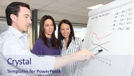  Presentation with business training - Slides consisting of business people in front background and a sky blue colored foreground